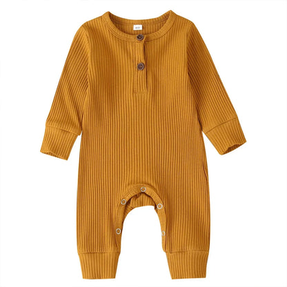 CozyNest – Autumn Cotton Romper for Newborns